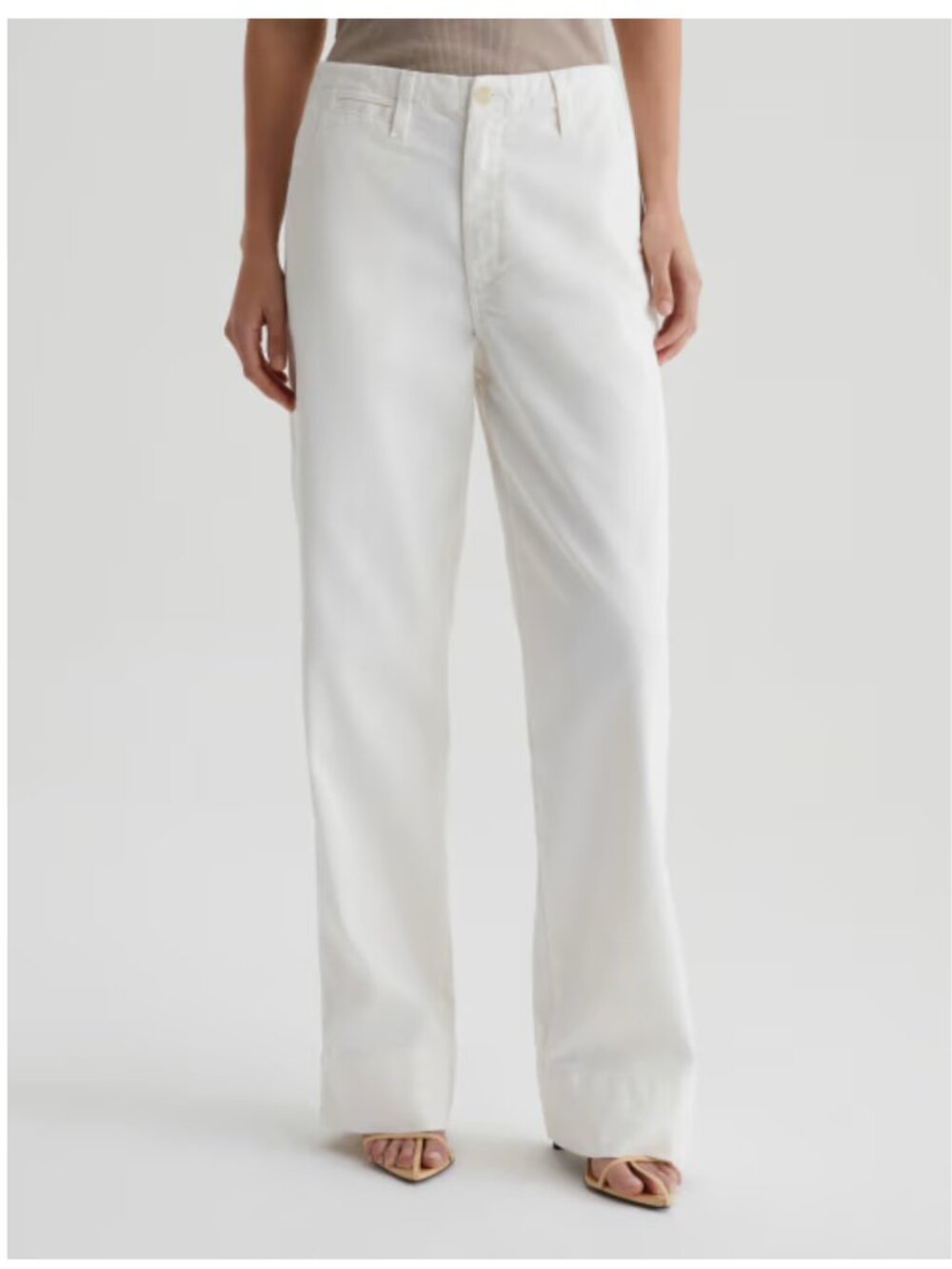 AG JEANS Allegra High Rise Cadet Jeans Wide Leg in Powder White Size 30